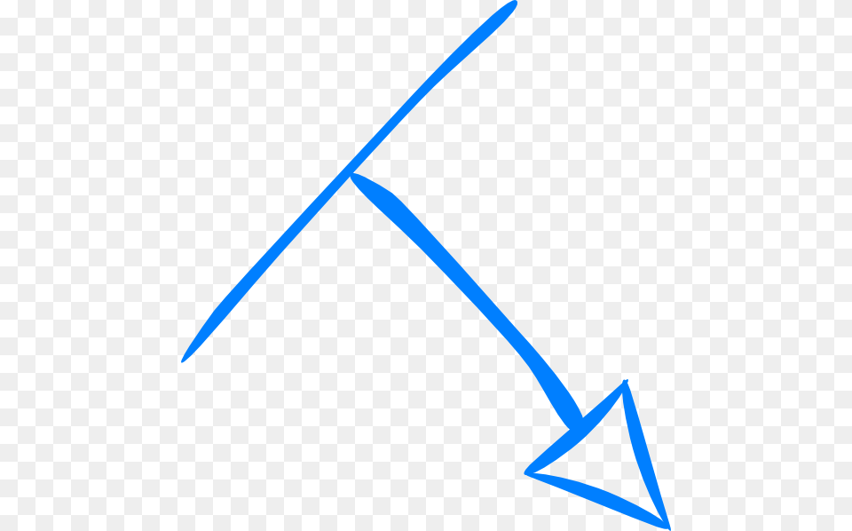 Embedded Blue Arrow Point Down Right Svg Clip Arts Blue Arrow Pointing Right Down, Bow, Weapon Png