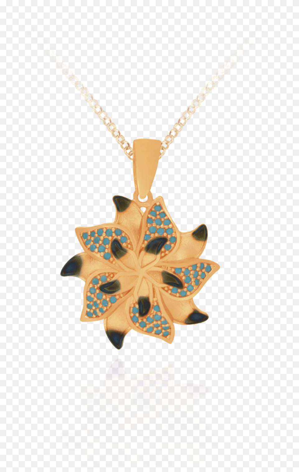 Ember Star Flower With Sparkling Blue Accents Pendant, Accessories, Jewelry, Necklace, Leaf Free Transparent Png