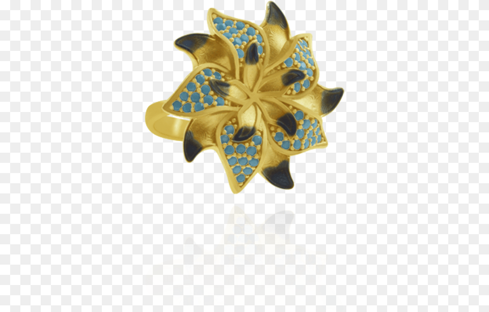 Ember Star Flower With Sparkling Blue Accents Ring Thun Casa Dekoform 39vase Mit Blumen Mittel39 Hhe, Accessories, Jewelry, Brooch, Chandelier Free Png Download