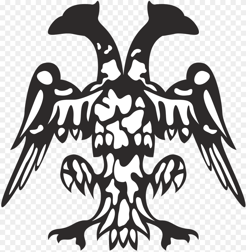 Emblem Of Independent Albania Clipart, Symbol, Stencil, Animal, Bird Png Image