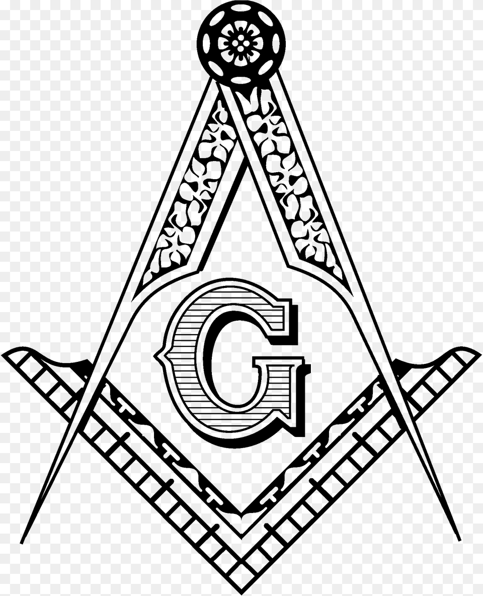 Emblem Of Masonic Brotherhood Masonic Square And Compass, Gray Png Image