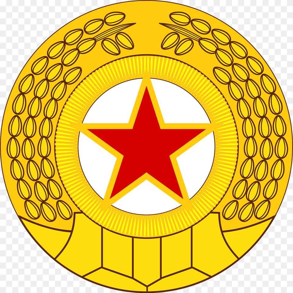 Emblem Of The Korean People39s Army Clipart, Symbol, Gold, Logo, Disk Free Transparent Png