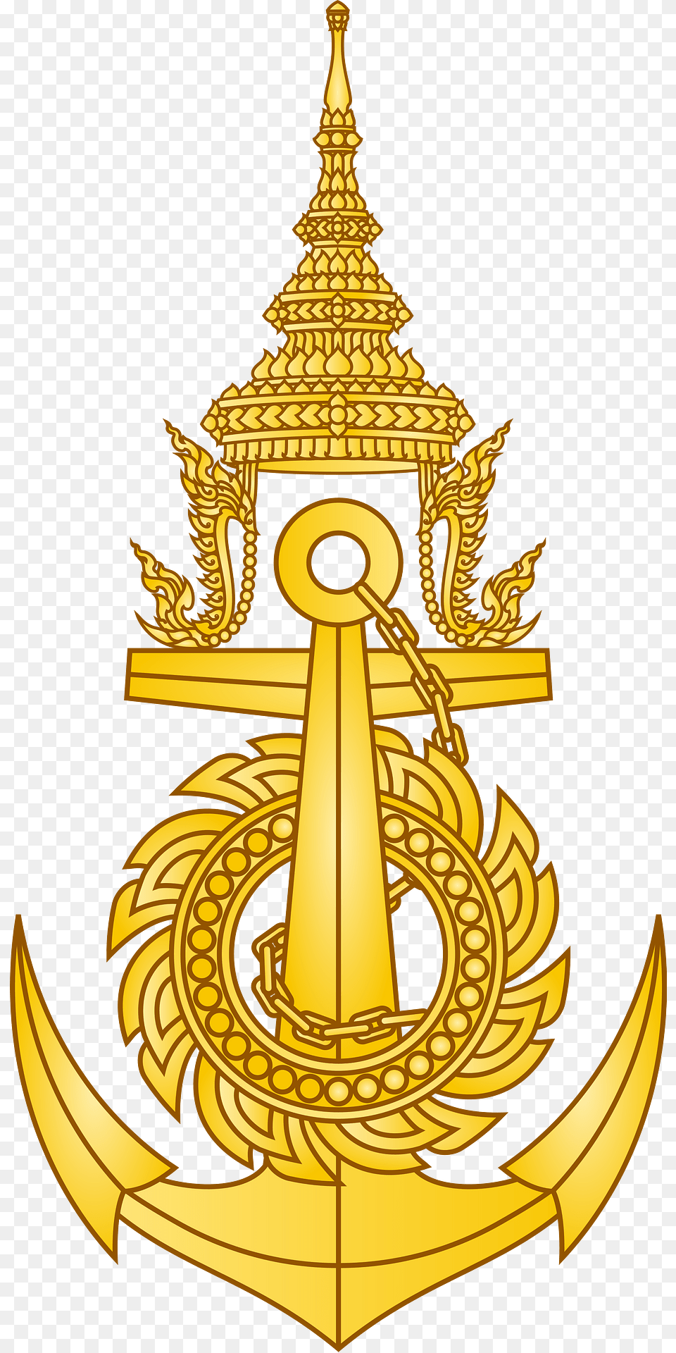 Emblem Of The Royal Thai Navy Clipart, Electronics, Hardware, Gold, Symbol Free Png