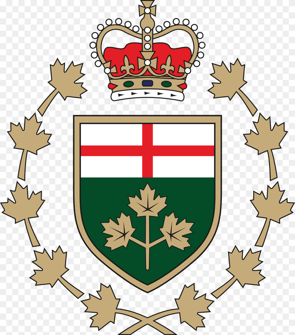 Emblem Ontario Coat Of Arms Shield, Leaf, Plant, Armor Free Png Download