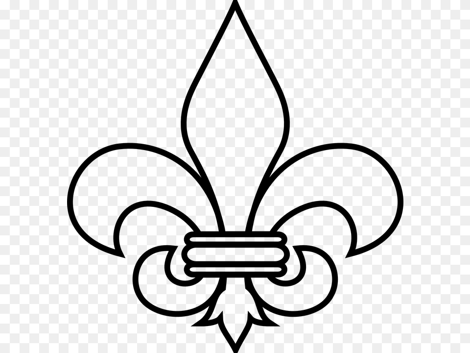 Emblema Tribales De La Hoja Flor Lotus Tatuaje Fleur De Lis Clip Art, Gray Free Transparent Png