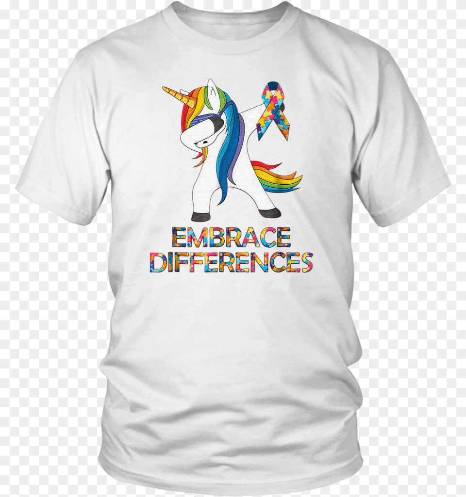 Embrace Differences Autism Unicorn Quote Rainbow Emoji Taco Tuesday Lebron Shirt, Clothing, T-shirt Png