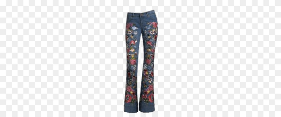 Embroidered Bell Bottom Jeans, Clothing, Pants Png Image