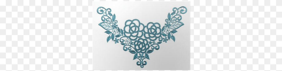 Embroidered Lace Trim Over White Textile, Embroidery, Pattern, Accessories Png Image