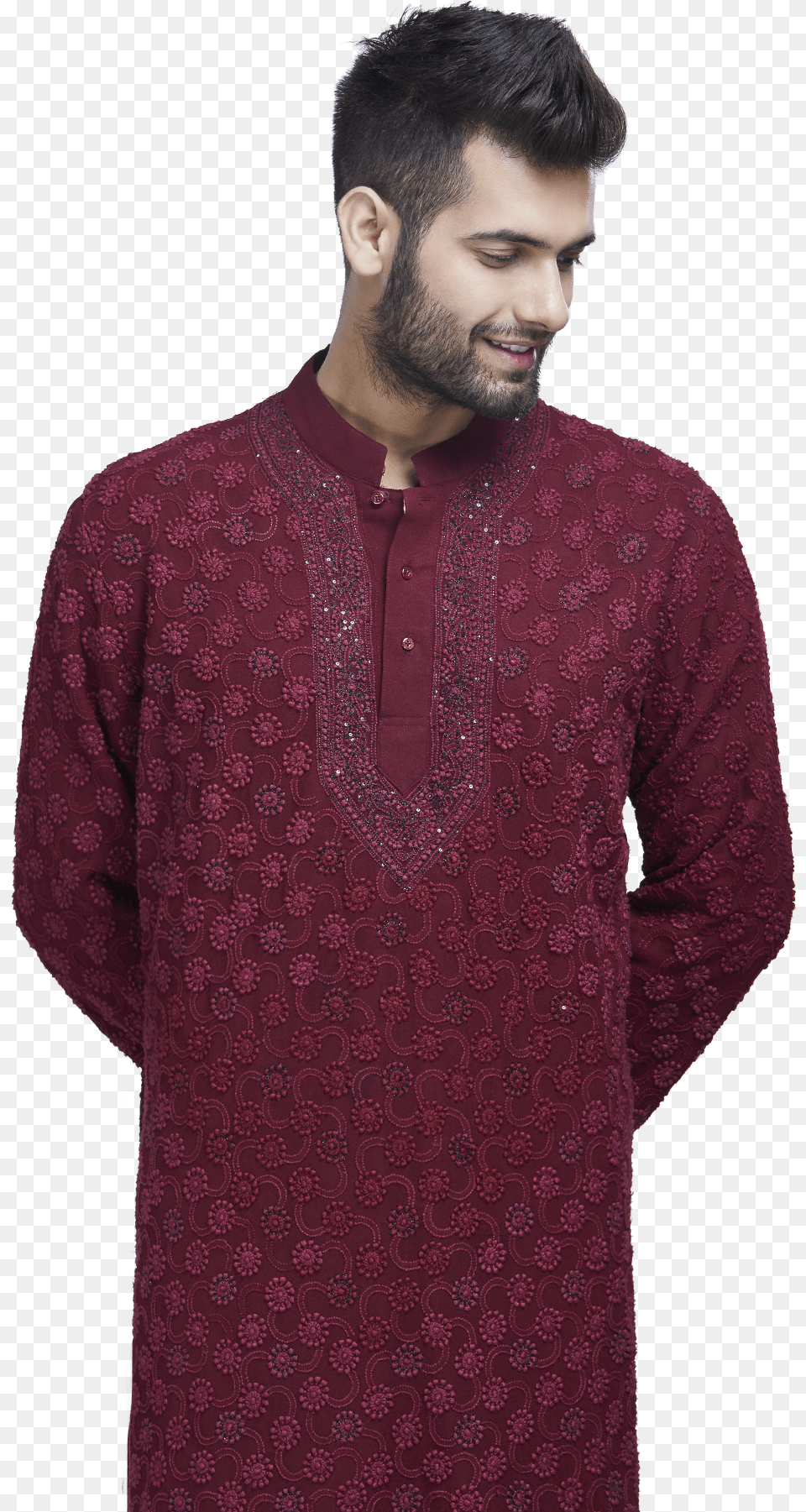 Embroidered Maroon Kurta Set By Stylease Exclusive The Stylease, Pattern, Adult, Male, Man Png Image