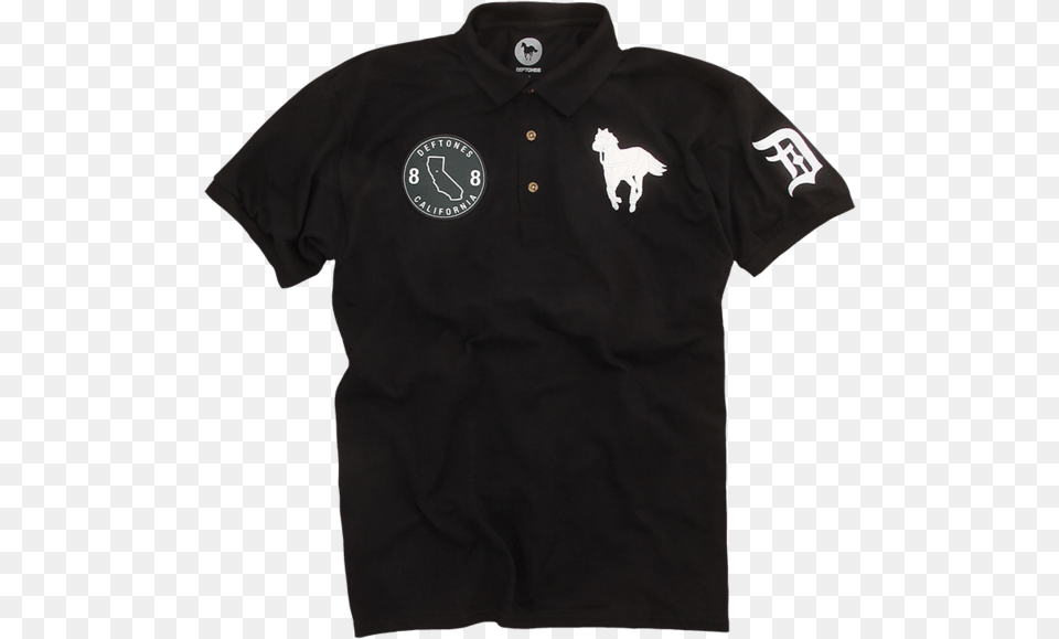 Embroidered Polo Pony Black T Shirt With White Logo, Clothing, T-shirt Free Transparent Png