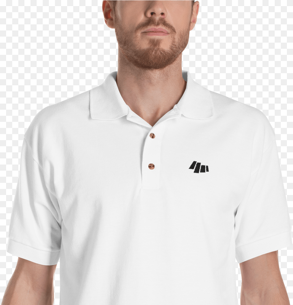 Embroidered Polo Template Black Mockup Zoomed In Mens, T-shirt, Clothing, Shirt, Person Free Png