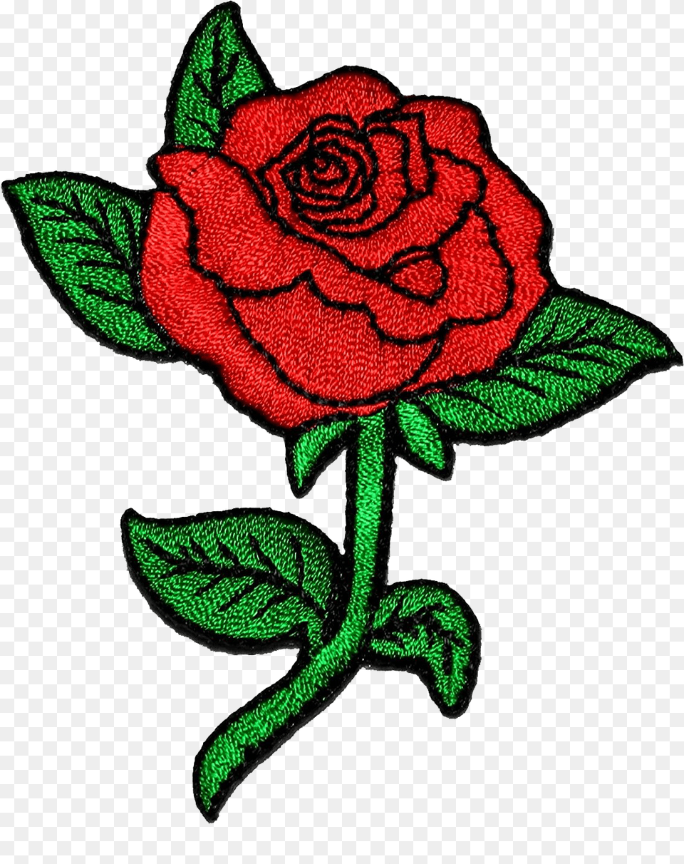 Embroidered Rose, Embroidery, Flower, Pattern, Plant Png Image