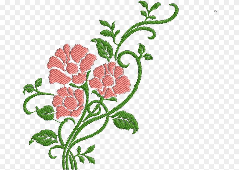 Embroidery Art Flower Design, Pattern, Plant, Stitch, Floral Design Free Png Download