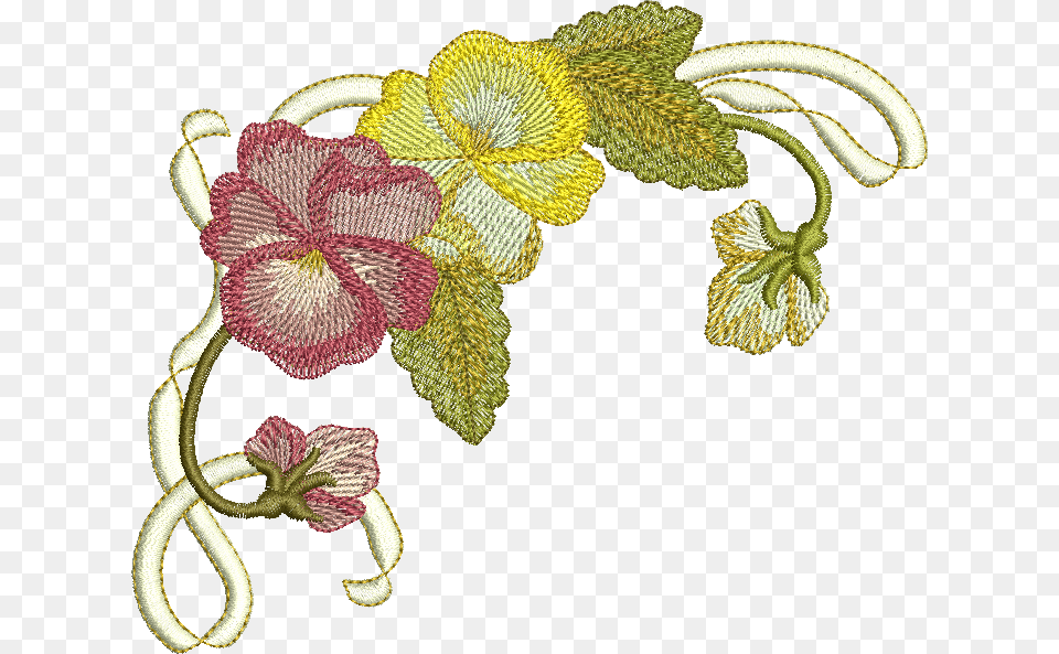 Embroidery Colors Designs, Pattern, Stitch, Plant Free Png Download