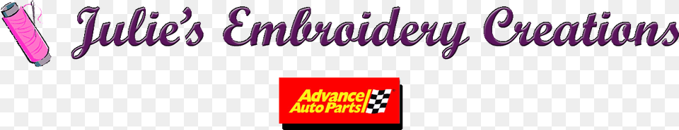 Embroidery Creations Advance Auto Parts, Purple, Text Free Png