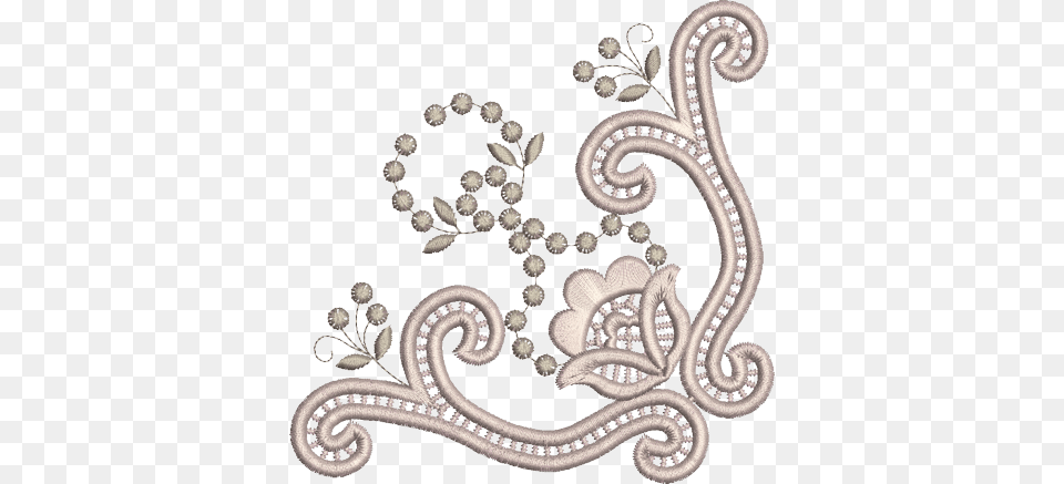 Embroidery Images Lace Corner Embroidery Design, Pattern, Paisley, Animal, Reptile Free Png