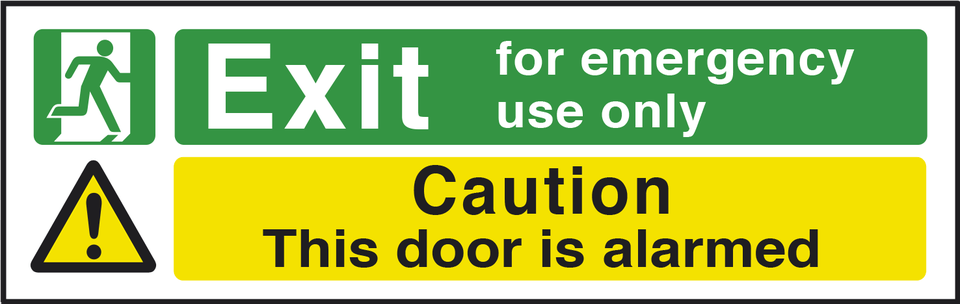 Emegency Exit Onlydoor Alarmed150x450mm Sa, Sign, Symbol, Road Sign, Person Png