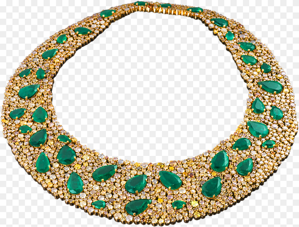 Emerald Amp Multi Colored Diamond Bib Necklace Diamond Bib Necklace, Accessories, Jewelry, Gemstone Png Image