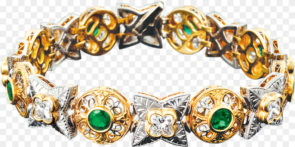 Emerald And Diamond Bracelet By Beaudry Bracelet, Accessories, Jewelry, Gemstone, Gold Png Image
