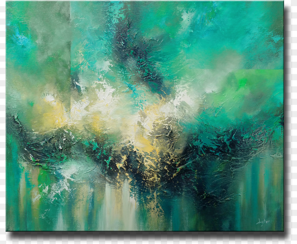 Emerald Green Abstract Painting, Art, Canvas, Modern Art, Animal Free Png Download