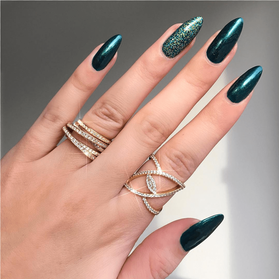 Emerald Green Nail Designs, Body Part, Finger, Hand, Person Png Image