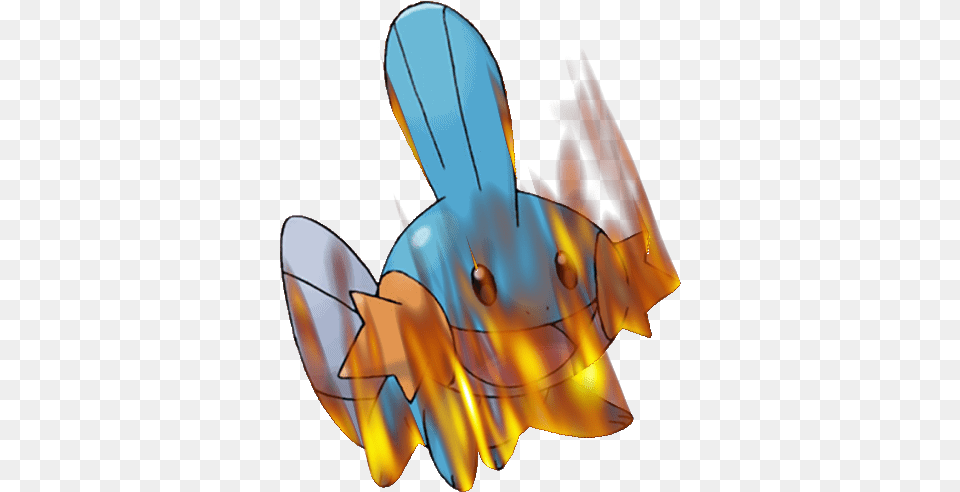 Emerald Mudkip On Fire Pokemon Mudkip Png Image