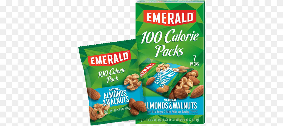 Emerald Nuts Natural Almonds Amp Walnuts Emerald Cocoa Roast Almonds 100 Calorie Packs, Food, Produce, Nut, Plant Free Png