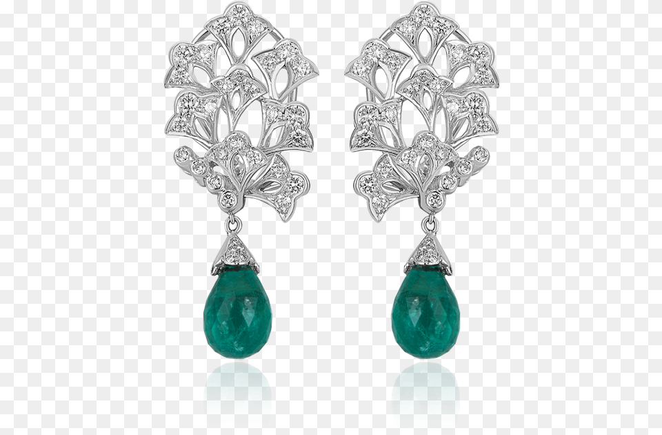 Emerald Tear Drop Diamond Earrings Diamond Emerald Earrings Drop, Accessories, Earring, Jewelry, Gemstone Png Image