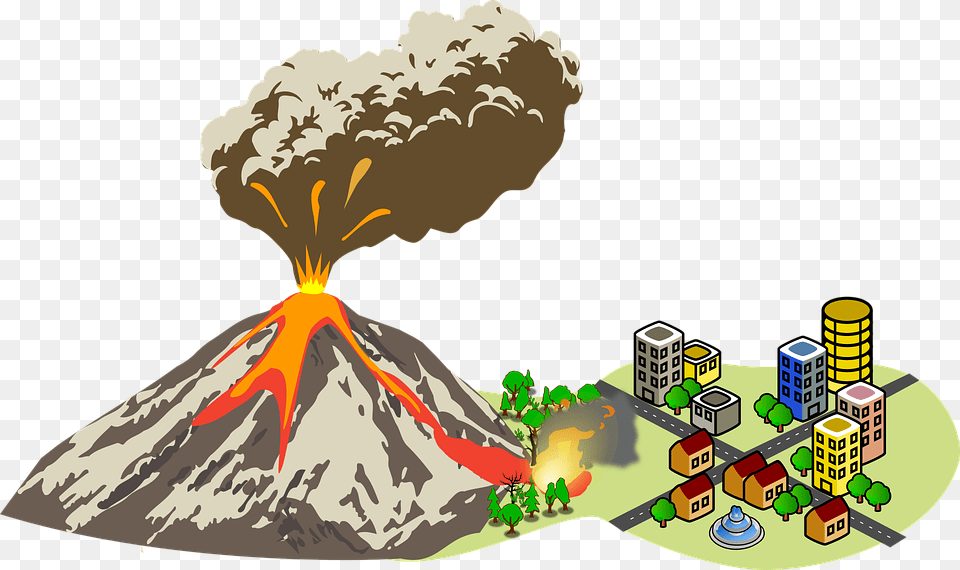 Emergency Disaster Volcano Volcanic Eruption Lava Clipart Pictures Of Volcanic Eruptions, Mountain, Nature, Outdoors, Person Free Png Download