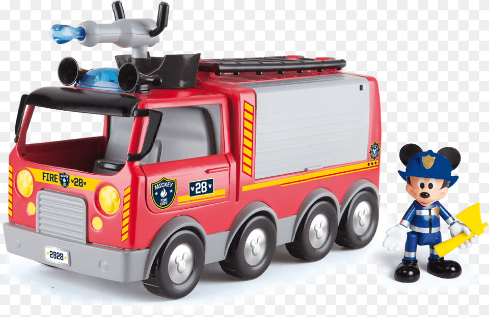 Emergency Fire Truck Camion De Bomberos Mickey, Wheel, Machine, Person, Baby Free Png