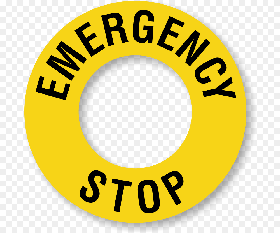 Emergency Stop Button Decal, Logo, Disk Free Transparent Png