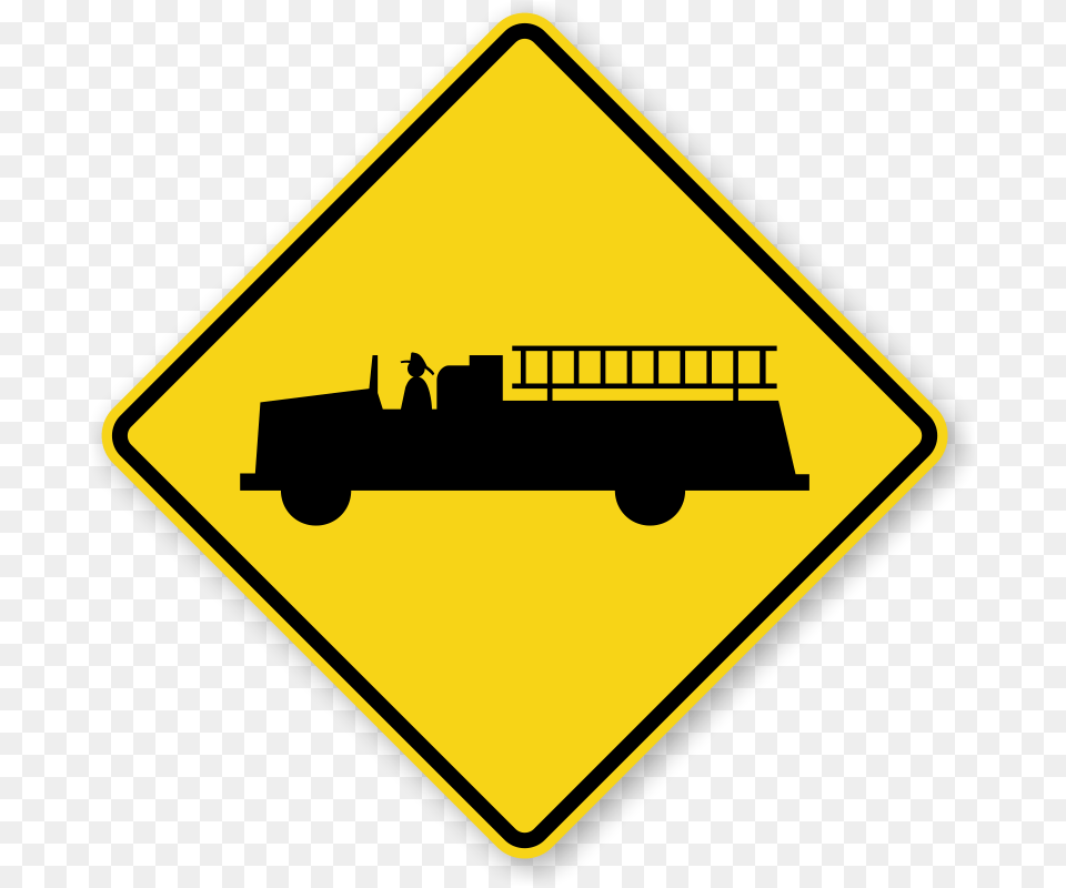 Emergency Vehicle Sign Emergency Vehicle Warning Signs, Symbol, Road Sign, Machine, Wheel Png Image