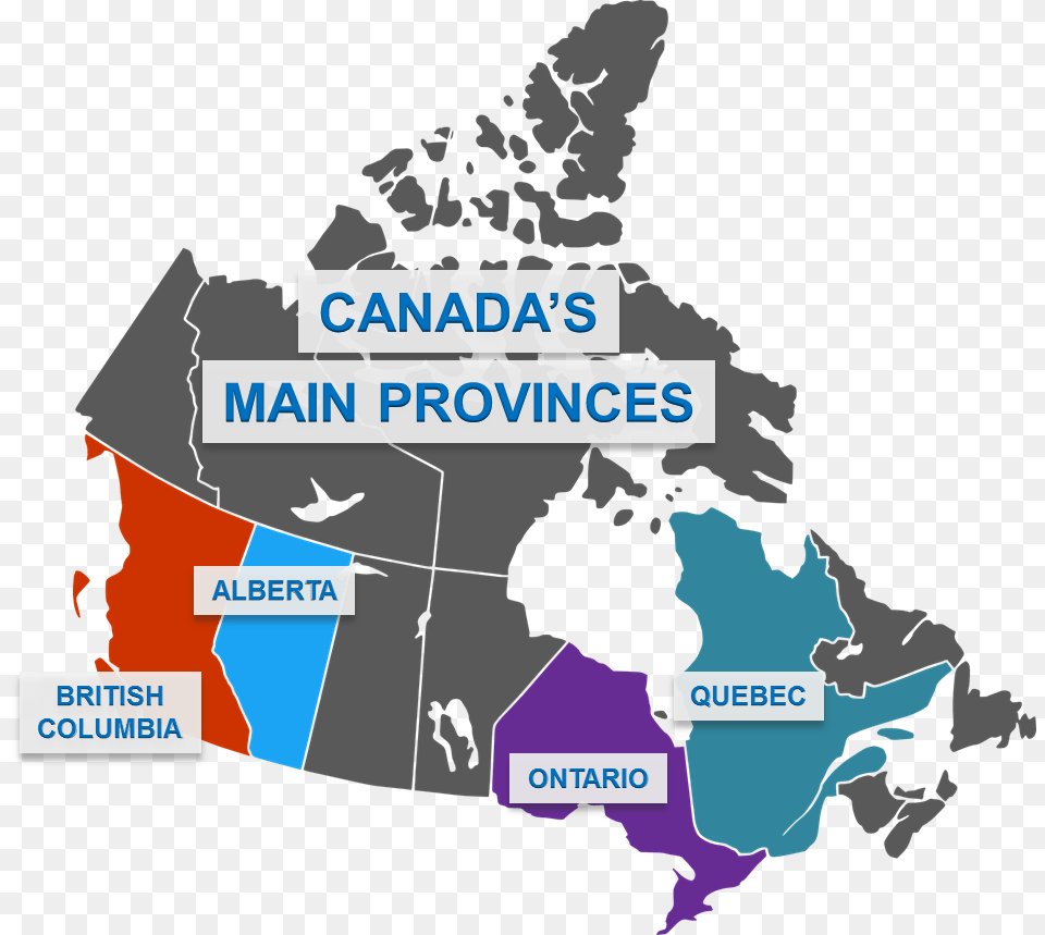Emigration Store Canadian Main Provinces Map Four Provinces Of Canada, Chart, Plot, Atlas, Diagram Free Png Download