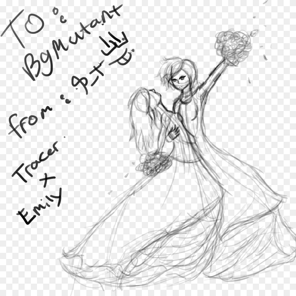 Emily X Tracer Sketch Line Art, Person, Text Png Image