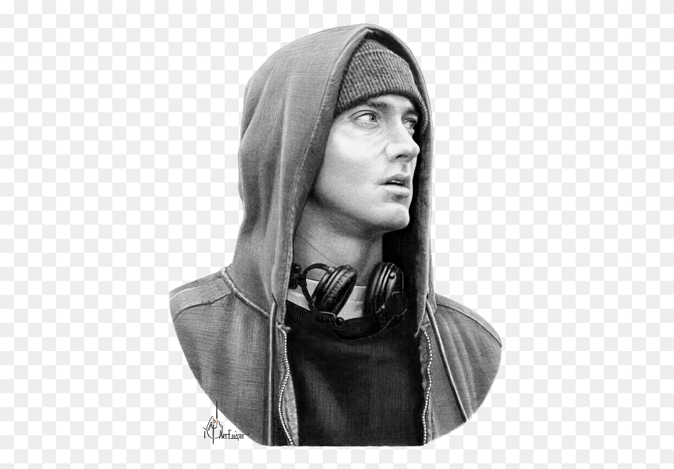 Eminem Marshall Mathers Drawing Round Beach Towel Eminem Drawing, Clothing, Hat, Hood, Adult Free Png