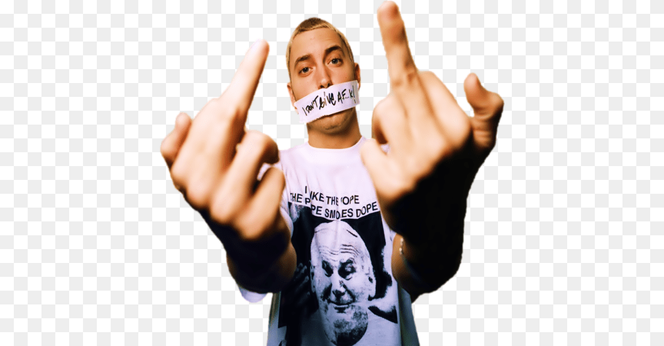 Eminem Middle Finger Eminem Middle Finger Poster, Body Part, Hand, Person, Face Png Image