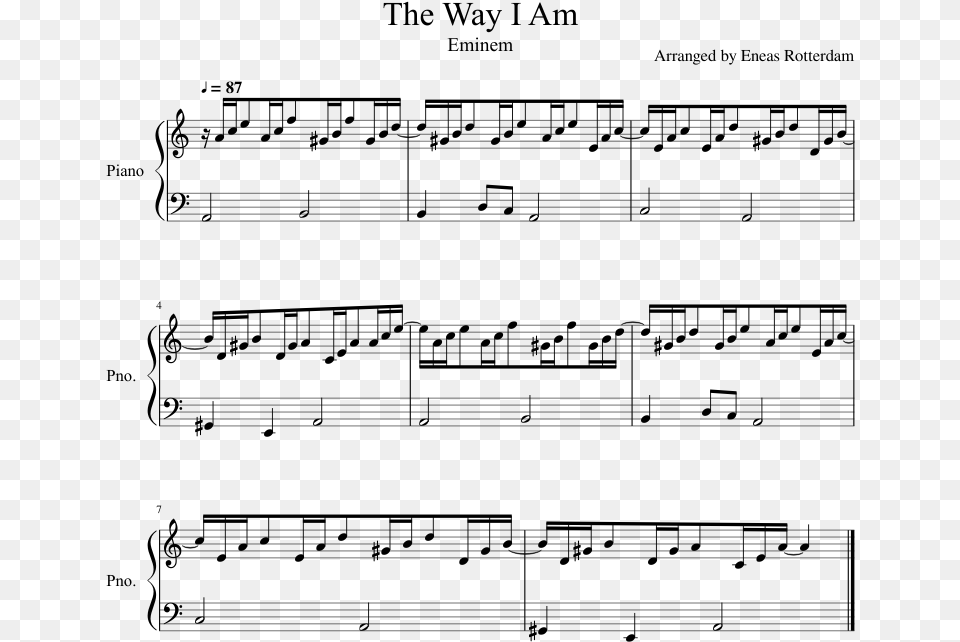 Eminem The Way I Am Sheet Music, Gray Png Image