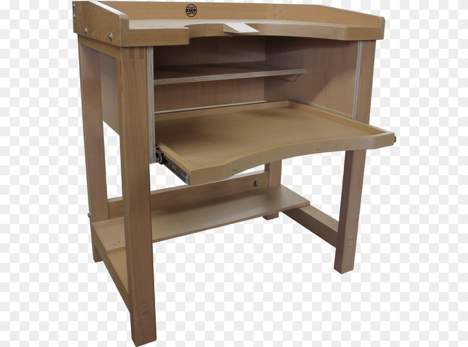 Emir Single Jewellers Bench With Collection Tray Jewellers Workbench Uk, Desk, Drawer, Furniture, Table Free Transparent Png