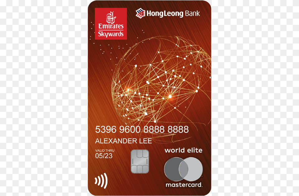 Emirates Hlb World Elite Card Hong Leong Emirates Credit Card, Text, Advertisement, Chandelier, Lamp Free Png