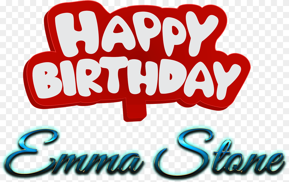 Emma Stone Happy Birthday Name Calligraphy, Light, Text Free Transparent Png