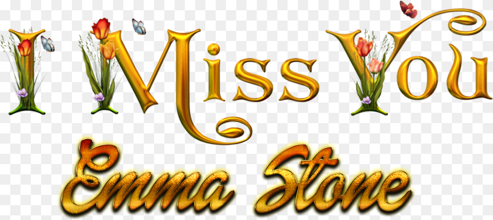 Emma Stone Miss You Name Calligraphy, Plant, Text Png Image