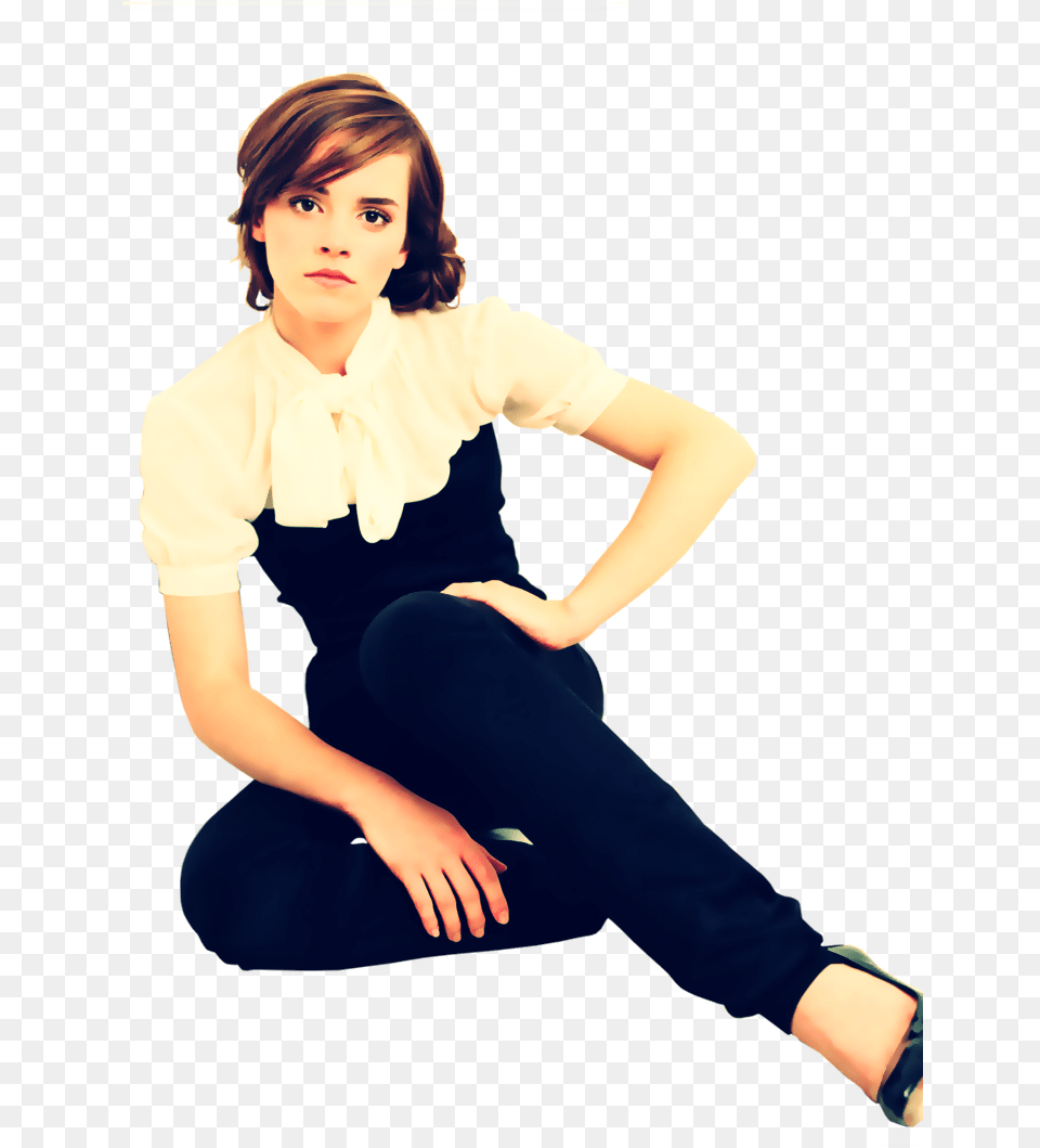Emma Watson Magazine Interview Pages Emma Watson, Blouse, Clothing, Sleeve, Pants Free Png Download