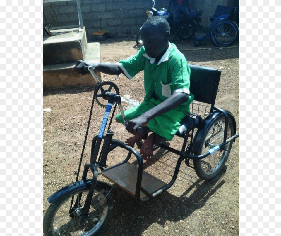 Emmanuel On His Tricycle In South Sudan In School, Wheel, Vehicle, Transportation, Machine Free Transparent Png