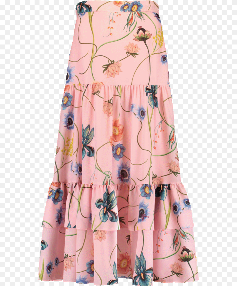 Emme Crepe Vintage Flower Skirt Full Length, Clothing, Adult, Dress, Female Png