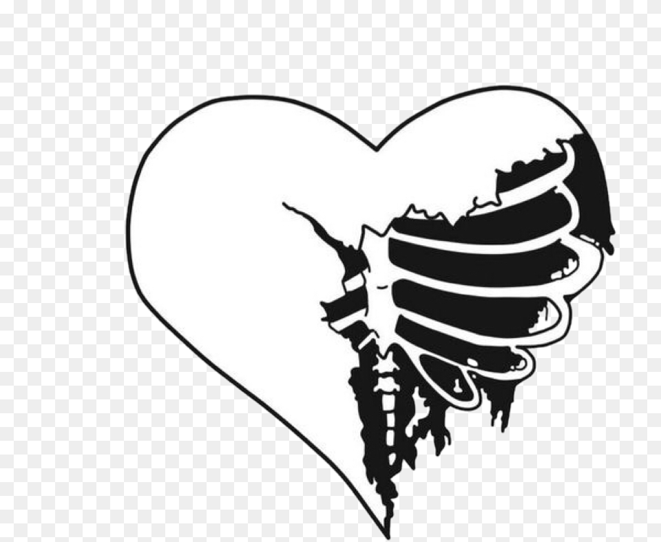 Emo Broken Heart Sticker Picsart, Stencil, Silhouette Png