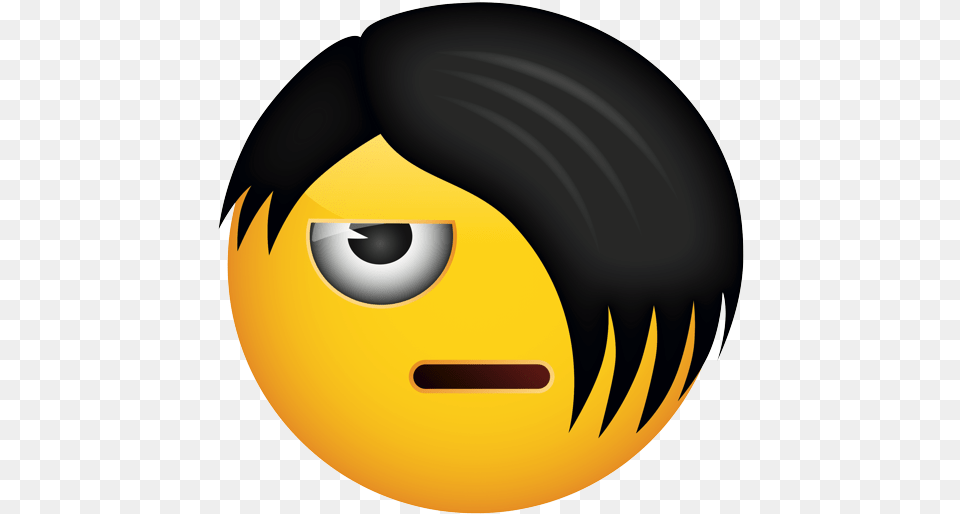 Emo Emoji With Hair, Sphere Png Image