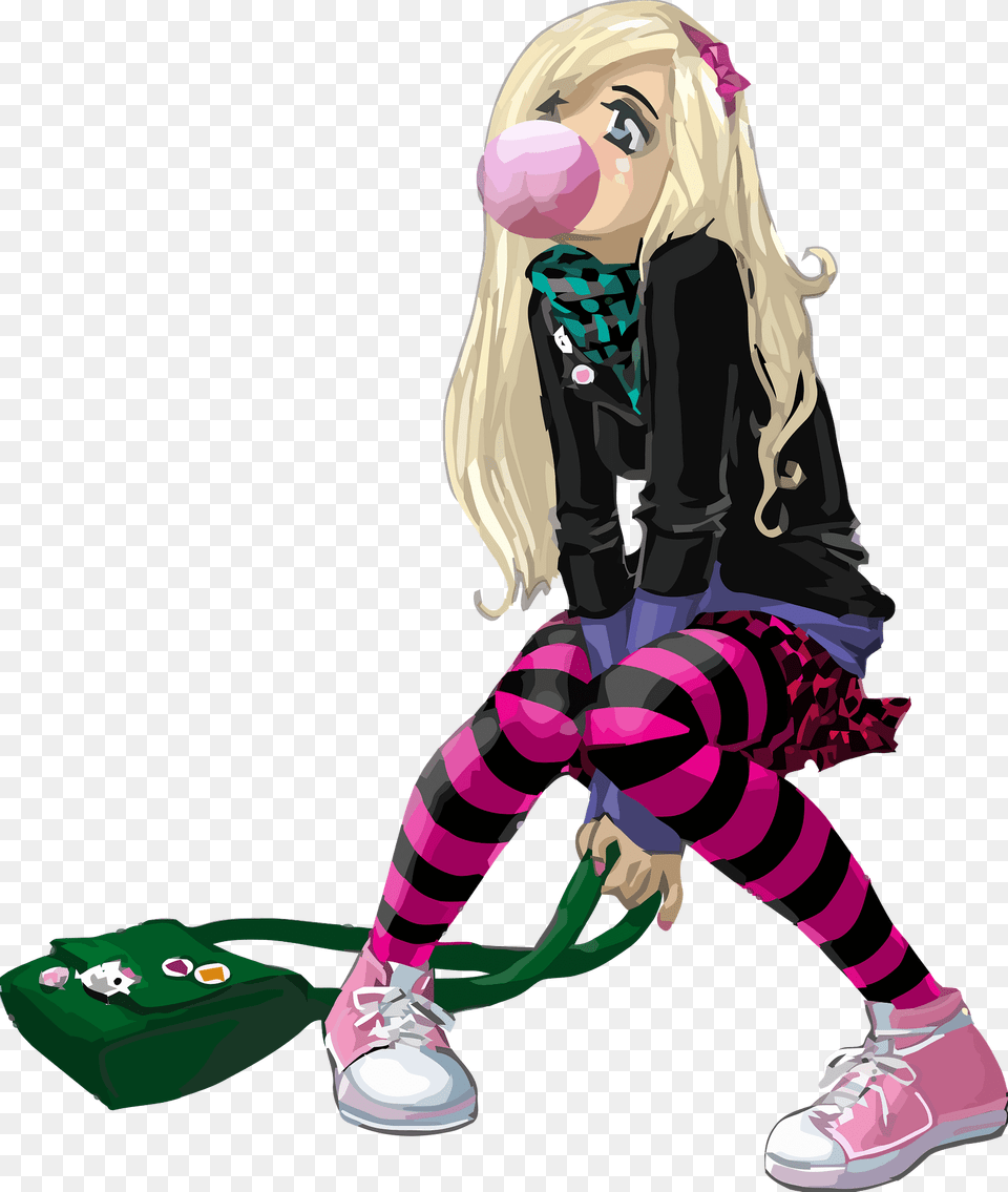 Emo Girl Clipart, Child, Person, Female, Shoe Png Image