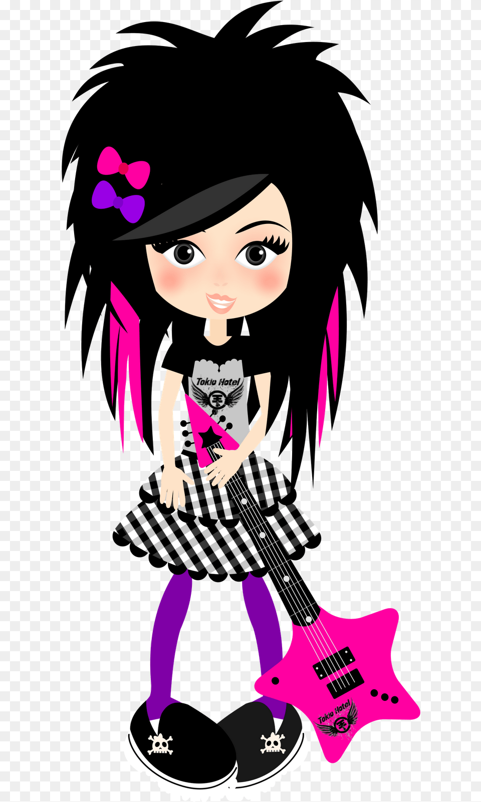 Emo Girl Cute Rock, Baby, Person, Guitar, Musical Instrument Png