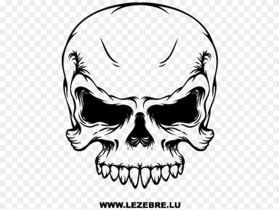 Emo Skull Decal Transparent Skull, Stencil, Head, Person, Adult Free Png Download