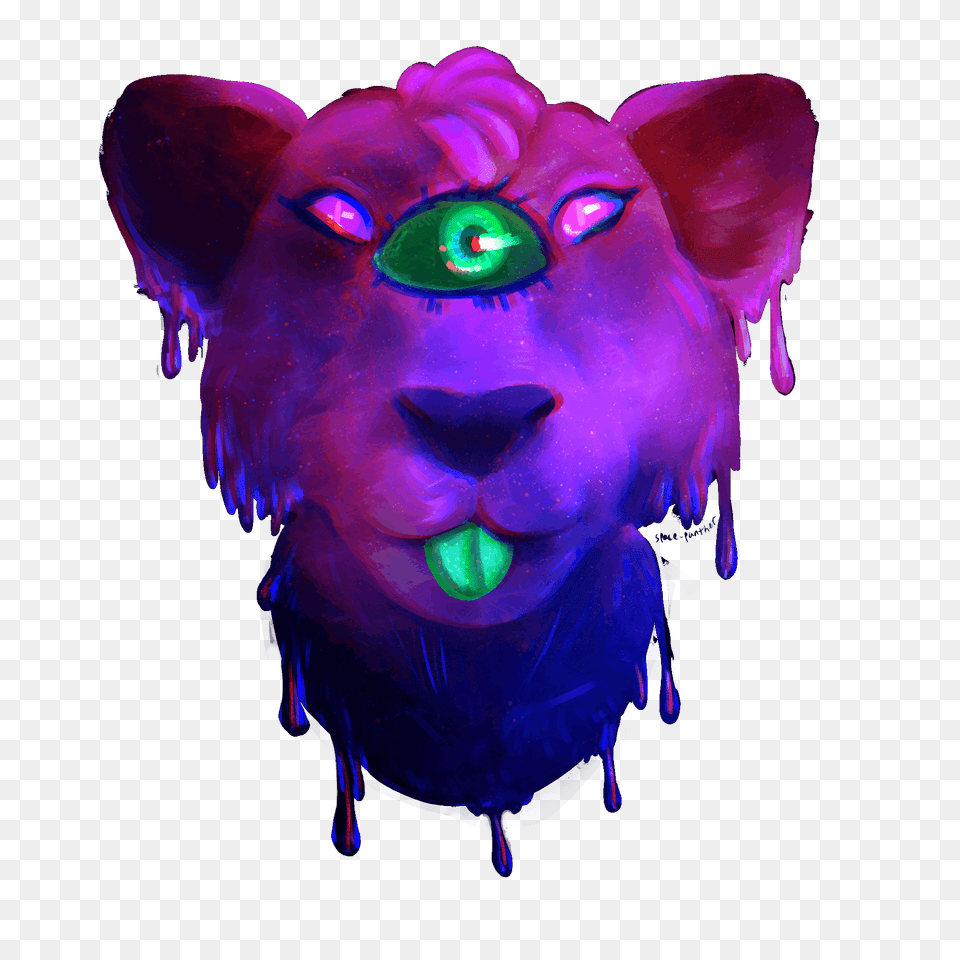 Emobunny Aanaglyph Panther Profile, Purple, Art, Graphics, Baby Free Transparent Png
